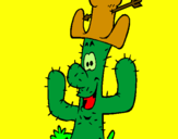 Coloring page Cactus with hat painted byomar