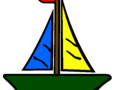 Coloring page Sailing boat painted byTry
