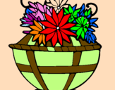 Coloring page Basket of flowers 11 painted byCESIA