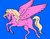 Coloring page Pegasus flying painted byoiuytes