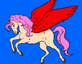 Coloring page Pegasus flying painted bykjhuygh