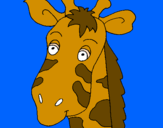 Coloring page Giraffe face painted bycara