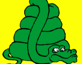 Coloring page Large snake painted byL.G