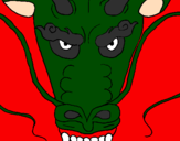 Coloring page Dragon's head painted byL.G