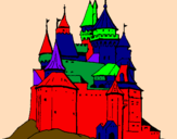 Coloring page Medieval castle painted byi