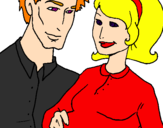 Coloring page Father and mother painted byMITOPA
