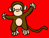 Coloring page Monkey painted bycara