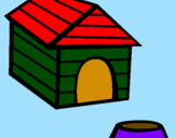 Coloring page Dog house painted byghost