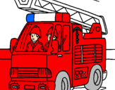 Coloring page Fire engine painted byOBED