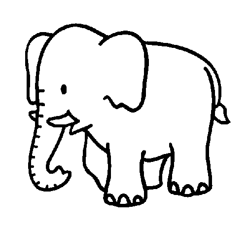 Coloring page Baby elephant painted bycara