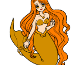 Coloring page Little mermaid painted bysirenita