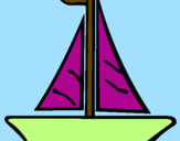 Coloring page Sailing boat painted byCESIA