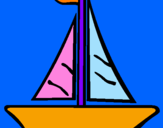 Coloring page Sailing boat painted byKENZO