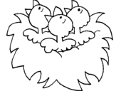 Coloring page Bird's nest painted bygabi