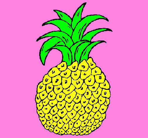 Coloring page pineapple painted byevellyn