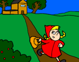 Coloring page Little red riding hood 3 painted byaudrey