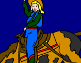 Coloring page Cowgirl painted byaudrey