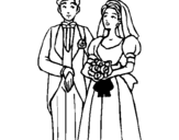 Coloring page The bride and groom III painted byha