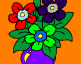 Coloring page Vase of flowers painted byElisse B.