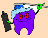Coloring page Tooth cleaning itself painted byisabellav.