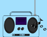 Coloring page Radio cassette 2 painted bybarbara