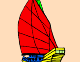 Coloring page Sailing boat painted byNate