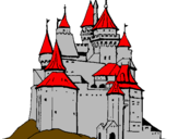Coloring page Medieval castle painted bySpartan