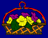 Coloring page Basket of flowers 5 painted byanaclara puf