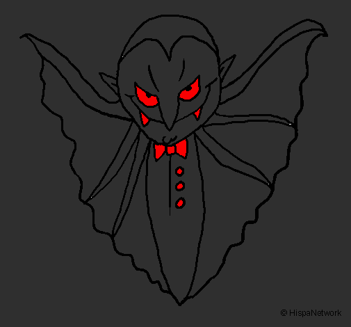 Coloring page Terrifying vampire painted byETHAN