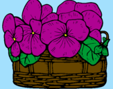 Coloring page Basket of flowers 12 painted byKarina