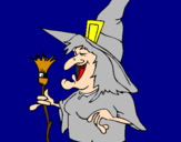 Coloring page Witch painted bymanuel