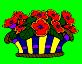 Coloring page Basket of flowers 10 painted byanaclara puf