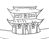 Coloring page Japanese temple painted byfmxgfmnxf
