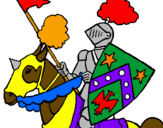 Coloring page Knight on horseback painted byMaximus