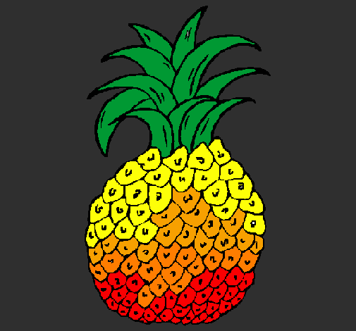 Coloring page pineapple painted byafro