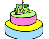 Coloring page New year cake painted byisabellav.