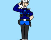 Coloring page Police officer waving painted byElisse B.