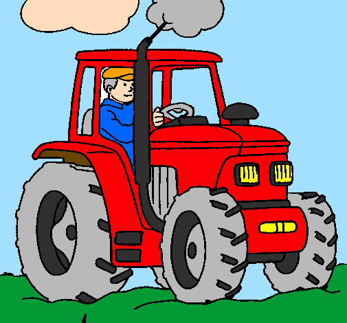 Coloring page Tractor working painted bybalazs