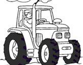 Coloring page Tractor working painted byNate