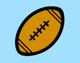 Coloring page American football ball II painted bysanti