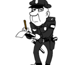 Coloring page Police officer giving a fine painted bypolice 1