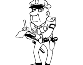 Coloring page Police officer giving a fine painted bypolice 1
