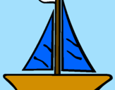 Coloring page Sailing boat painted bybarco