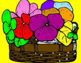 Coloring page Basket of flowers 12 painted byivana  y  sara