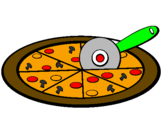 Coloring page Pizza painted byaleeya
