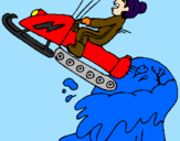 Coloring page Snowmobile jump painted bysanti