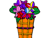 Coloring page Basket of flowers 3 painted byalexa danae