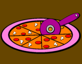 Coloring page Pizza painted bybibi