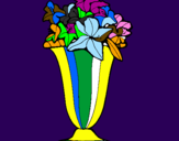 Coloring page Vase of flowers painted bythaina