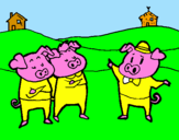 Coloring page Three little pigs 5 painted bylucaf
